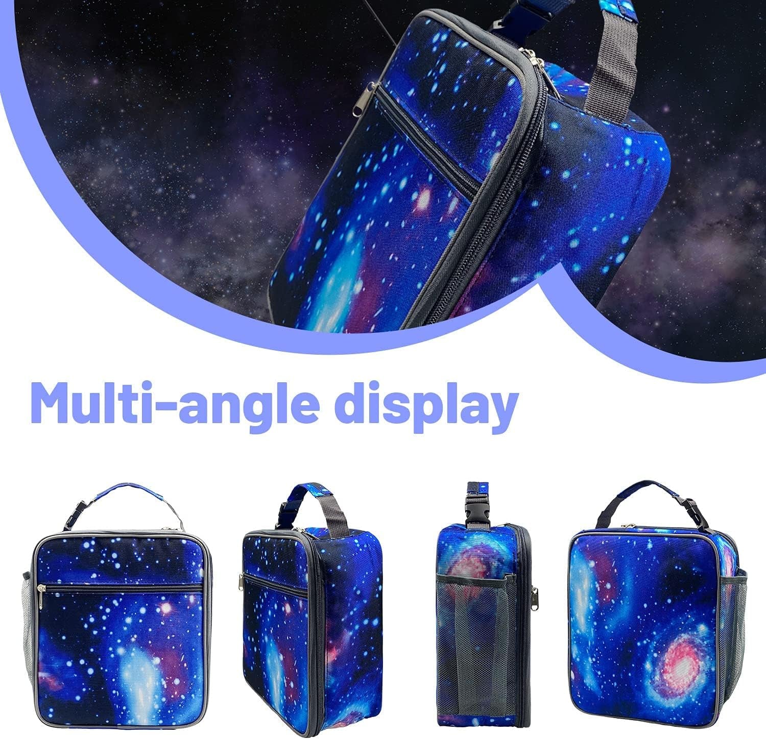 Insulated Lunch Bag Women Men,Leakproof Portable Lunch Box for Kids Teen Boys Girls for Office School Camping Hiking Outdoor Beach Picnic-Galaxy