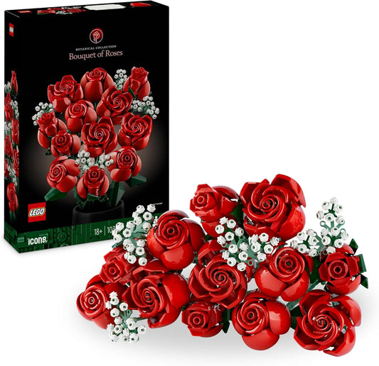 Botanicals Bouquet of Roses - Artificial Flowers Set for Adults Incl. a Buildable Vase - Home or Office Decor - Gift Ideas for Valentine'S Day for Him & Her - Botanical Collection - 10328