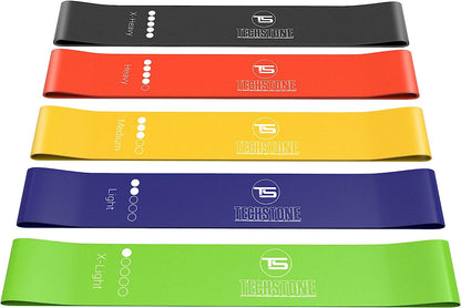 Resistance Bands Set for Men and Women, Pack of 5 Different Resistance Levels Elastic Band for Home Gym Long Exercise Workout – Great Fitness Equipment for Training, Yoga – Free Carrying Bag