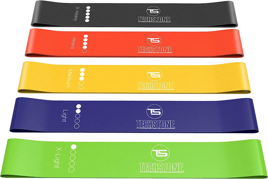Resistance Bands Set for Men and Women, Pack of 5 Different Resistance Levels Elastic Band for Home Gym Long Exercise Workout – Great Fitness Equipment for Training, Yoga – Free Carrying Bag