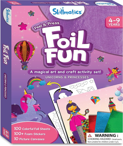 Art & Craft Activity - Foil Fun Unicorns & Princesses, No Mess Art for Kids, Craft Kits, DIY Creative Activity, Gifts for Girls & Boys Ages 4, 5, 6, 7, 8, 9, Travel Toys