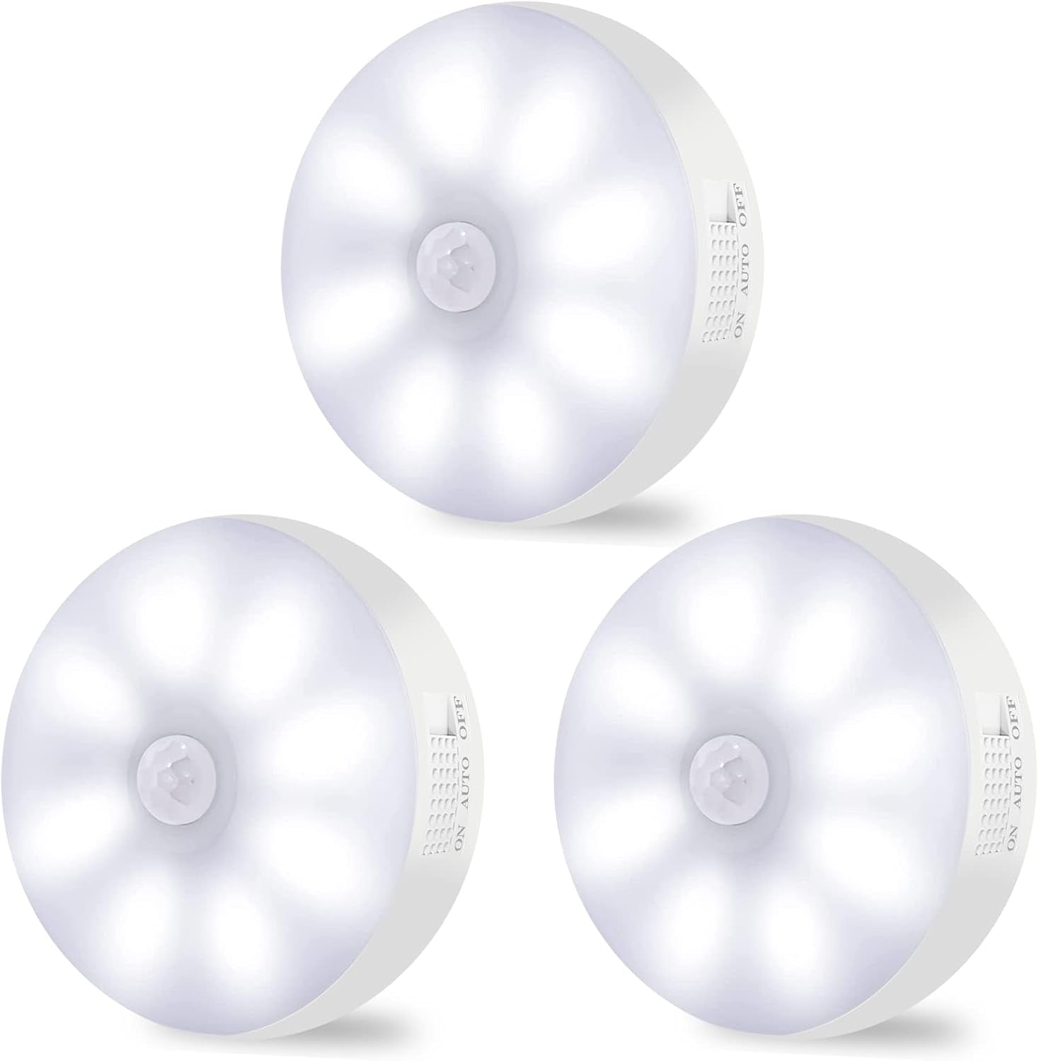 Motion Sensor Lights Indoor Rechargeable Wireless Wall Light LED Stair Night Lights Lamps with Auto/On/Off for Stairs Living Room Bathroom Corridors Closet Kitchen under Cabinets