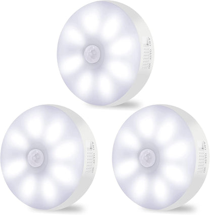 Motion Sensor Lights Indoor Rechargeable Wireless Wall Light LED Stair Night Lights Lamps with Auto/On/Off for Stairs Living Room Bathroom Corridors Closet Kitchen under Cabinets