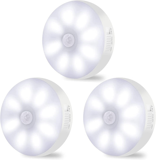 Motion Sensor Lights Indoor Rechargeable Wireless Wall Light LED Stair Night Lights Lamps with Auto/On/Off for Stairs Living Room Bathroom Corridors Closet Kitchen under Cabinets