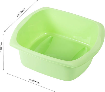 Rectangular Washing up Bowl, Metallic, Large, 9.5 Litre