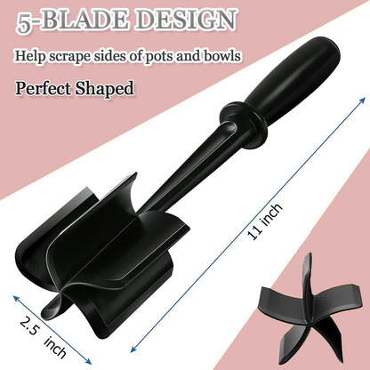 Meat Chopper, Ground Beef Masher with 5-Blade Head, Versatile High-Temp Heat-Resistant Hamburger Mince Masher, Non-Stick Mince Meat Masher for Hamburger Meat, Beef, Nylon Utensil Cookware