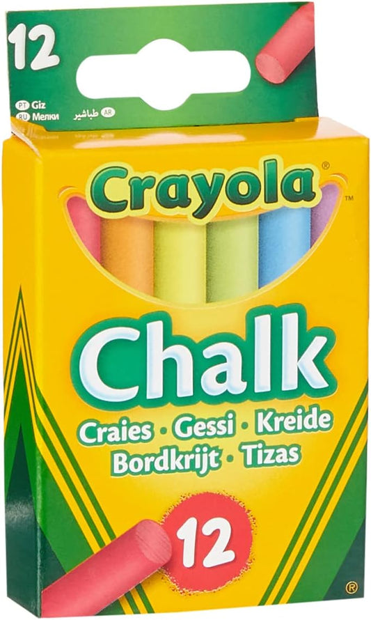 Anti-Dust Coloured Chalk - Assorted Colours (Pack of 12) | Smooth Texture Makes Writing & Drawing on Blackboards Easy!