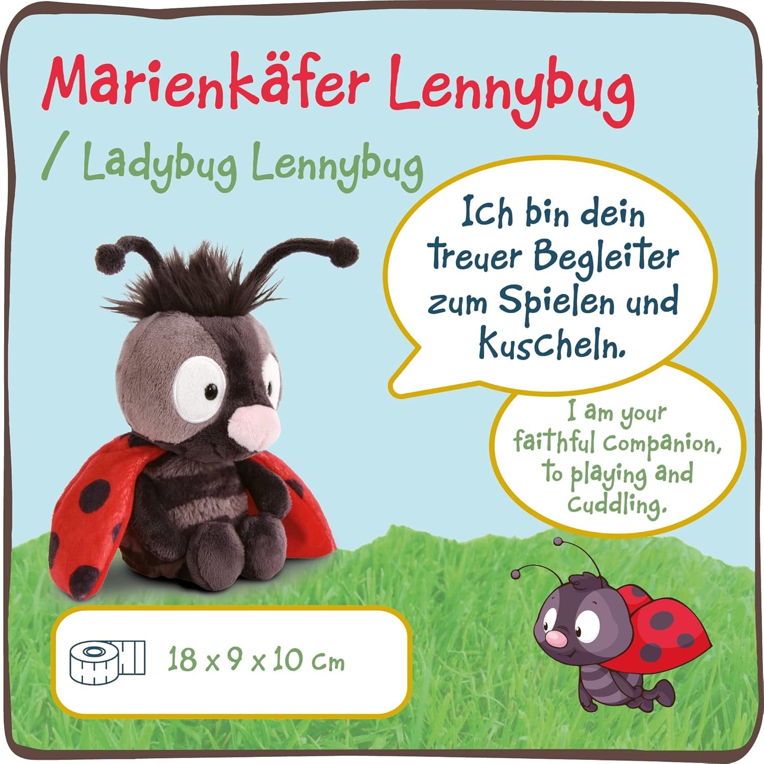Soft Toy Ladybird Lennybug 18 Cm I Cuddly Toys for Girls & Boys I Cute Stuffed Animal Made of Super Soft & Washable Plush – 48198