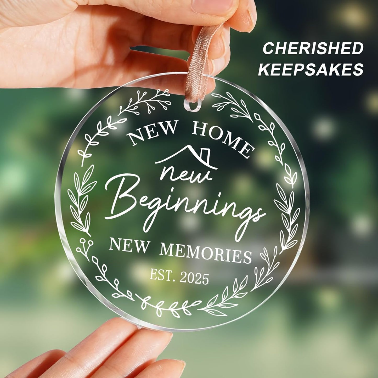 New Home Gifts, Creative round Acrylic Hanging Ornament 2025, Housewarming Gifts Ideas for Couple Friends Family
