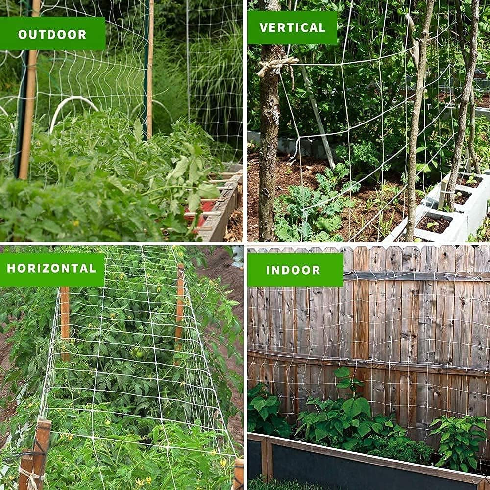 Plant Support Climbing Garden Trellis Netting Grow Tents 5Ft X 30Ft, Heavy-Duty Polyester Garden Plant Climbing Net Soft Mesh Twine