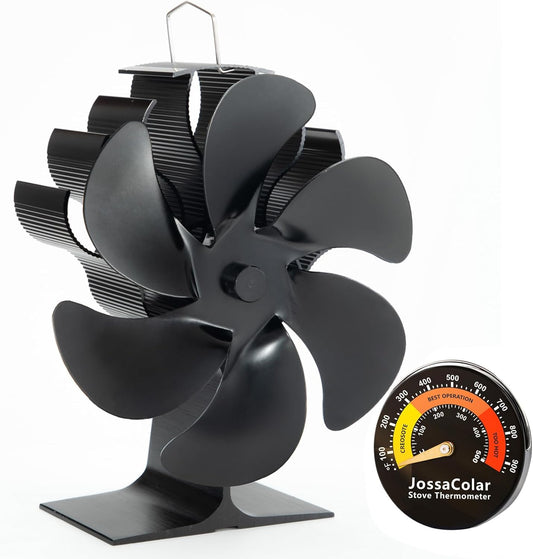 Log Burner Fan Silent Operation | 6-Blade Stove Fans Log Burners | Fire Fan Wood Burner Fans Heat Powered | Fan for Wood Burning Stove | Fireplace Accessories Tools