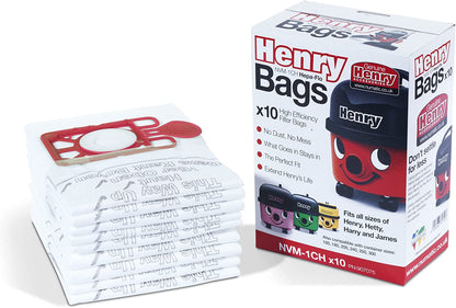 Avern GENUINE ONLY Numatic  Hetty NVM-1CH Hepaflo Vacuum Cleaner Dust Bags Pack of 10-604015 907075
