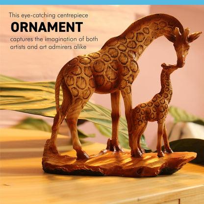 Eye Catching Free Standing Graceful GIRAFFE and CALF Decorative ORNAMENT | Giraffe Gifts for Women Men Girls Boys Giraffes Lover Gift Birthday Friendship Gifts Present Animal Lover Gift