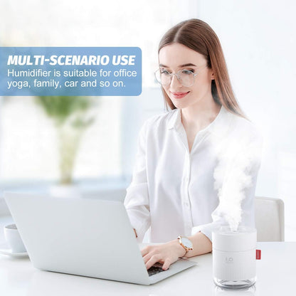 Humidifiers 500Ml Cool Mist Air Ultrasonic Quiet USB Desktop Humidifiers with Night Light Waterless Auto Shut-Off for Home Baby Bedroom Office Travel (White)