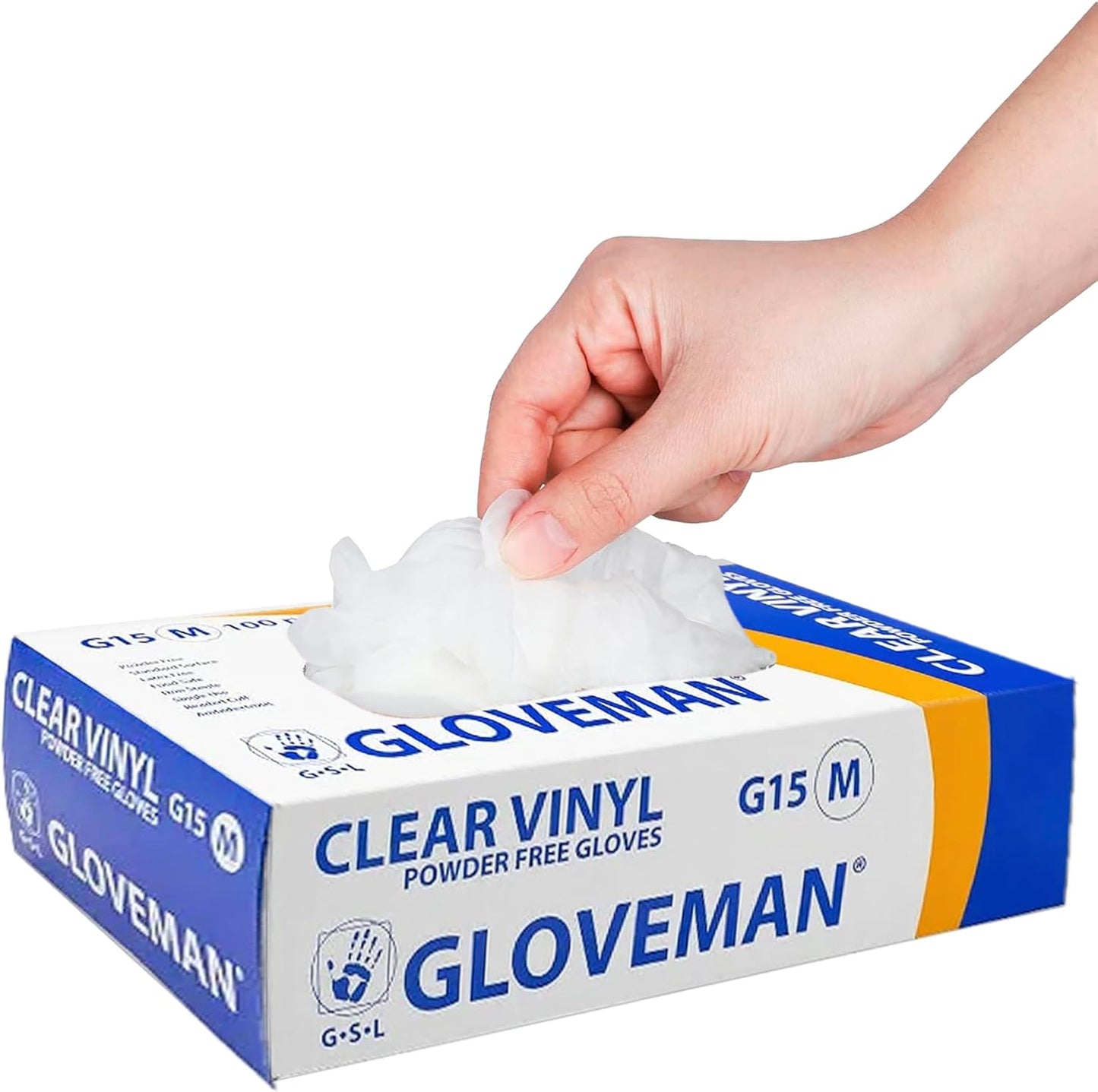 Gloveman Clear Vinyl Gloves (Box of 100) (L (Pack of 100))