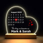 Wedding Anniversary Engagement Date Gifts for Him or Her, Gifts for Girlfriend Boyfriend, Valentine'S Day Gifts, Personalised LED Wooden Night Light for Wife Husband