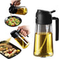 16Oz Olive Oil Spray Bottle - 2 in 1 Olive Oil Dispenser Bottle for Kitchen Accessories - Kitchen Gadgets, for Air Fryer - Black