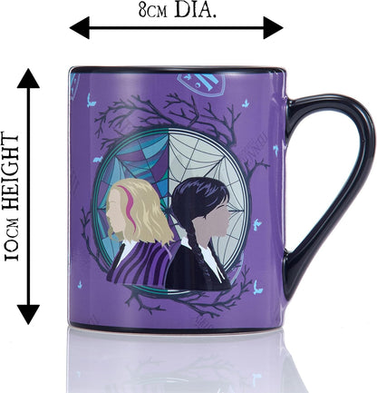 Wednesday Official Heat Changing Mug of Wednesday and Enid | Heat Reveals the Nevermore Dorm Window | Official Gift Mug for Fans of the Wednesday Series on Netflix