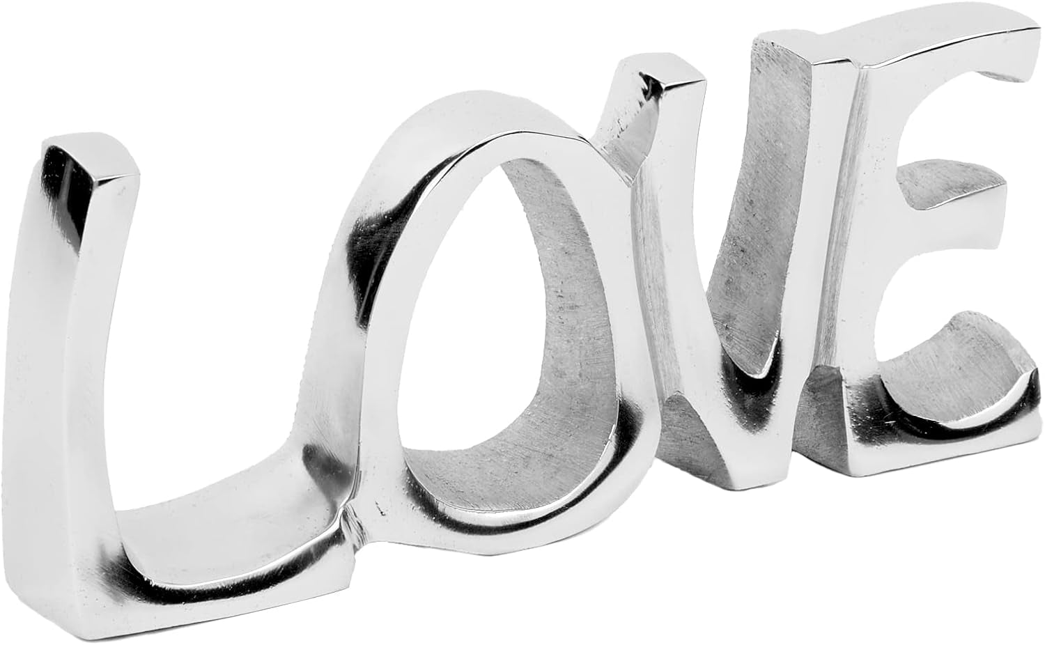 Recycled Metal 'Love' Sign | 20Cm X 8.5Cm | Fair Trade and Handmade | Metal Fireplace Ornament Gift New Home Decor