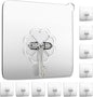 Wall Hooks 15Kg(Max) Heavy Duty Self Adhesive Hooks 10 Pack,Waterproof and Oilproof,Transparent Reusable Seamless Hooks Strong,Suitable for Bathroom Kitchen