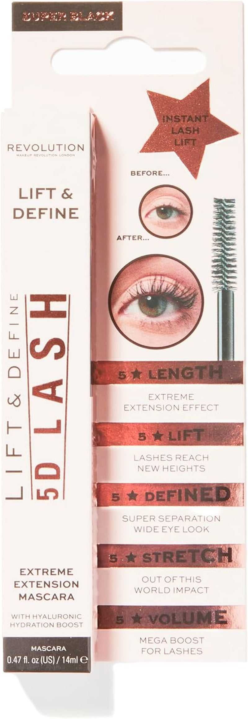Revolution Beauty London 5D Lash Mascara, Add Volume, Impact and Length, Black, 8G
