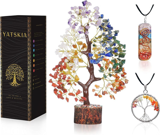 Chakra Tree - Crystal Tree - Healing Crystals - Seven Chakra Tree - Crystals and Gemstones - Home Decor - Feng Shui Decor - Handmade Reiki Office Decorations - Spiritual Gifts