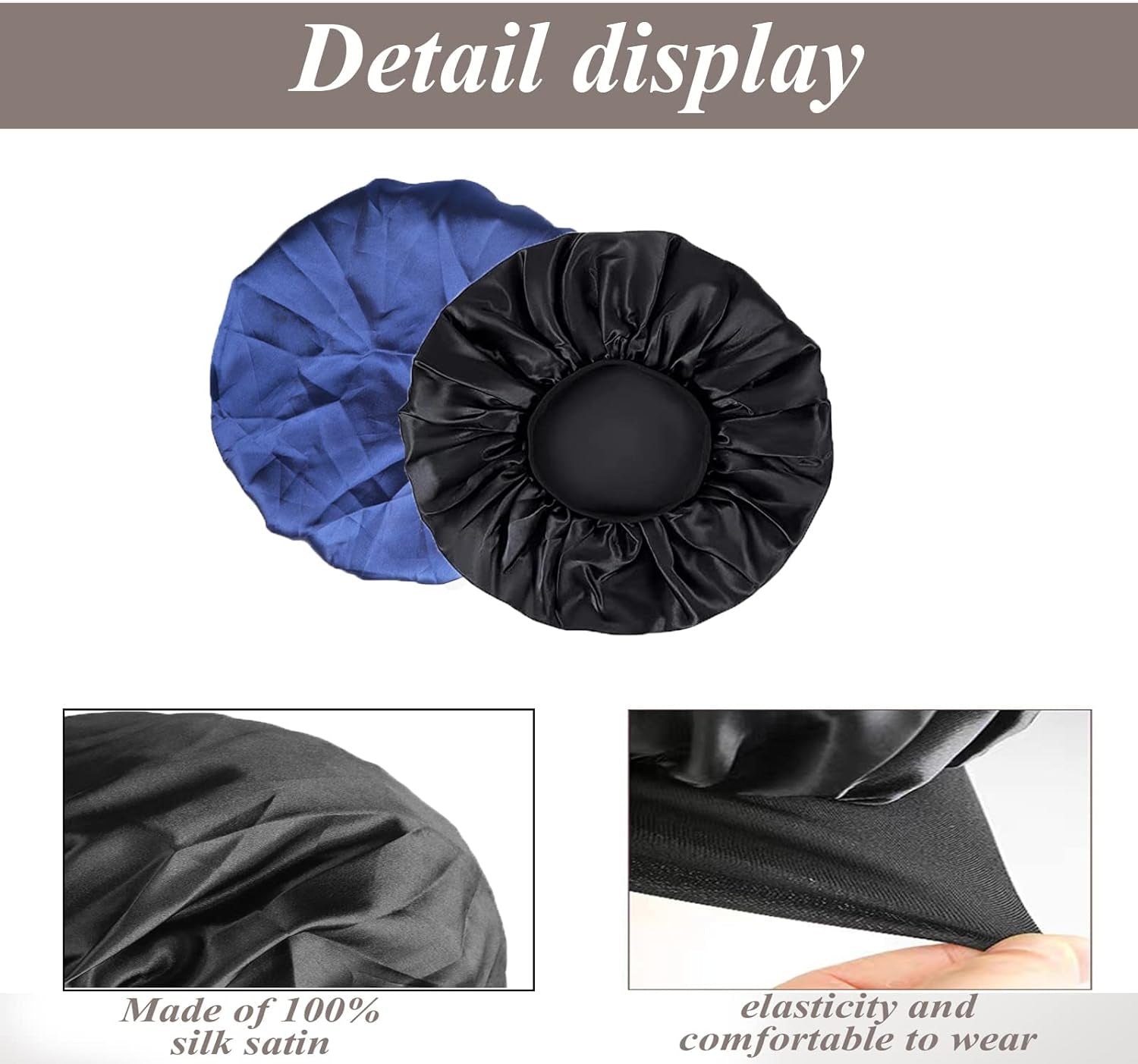 Silk Bonnet Satin Bonnet, Silk Hair Wrap for Sleeping, Soft and Comfortable Silk Sleep Cap