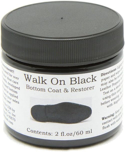 Brand Paint for Shoe Soles - 2Oz, Black, Leather Compatible, Deep Black Restoration Dye