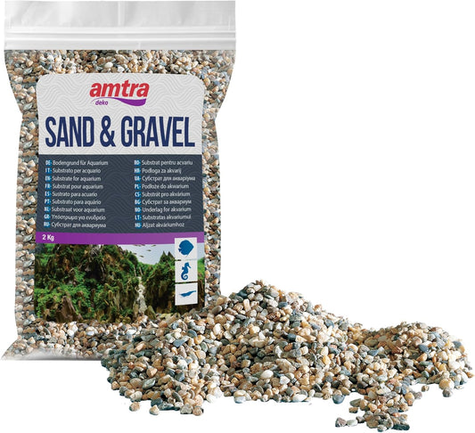 Polychrome - Natural Aquarium Gravel, Decorative Soil, Sand and White Gravel, Grains 3-4 Mm, 2 KG