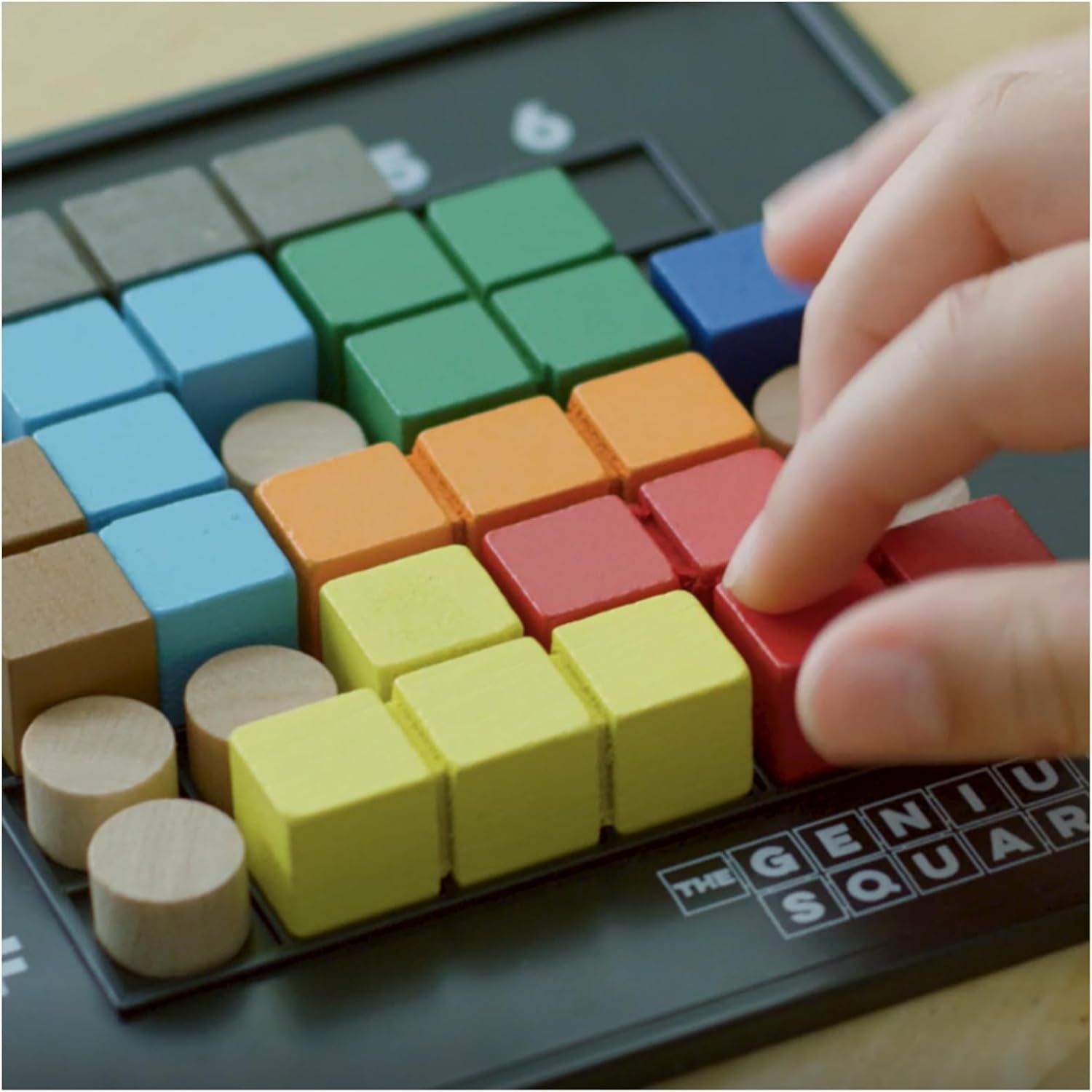the Genius Square Game - 62,208 Puzzle Challenges for Friends and Family Board Game Night - Logic STEM Educational Learning Resources - Adults & Kids Smart Games Ages 6+