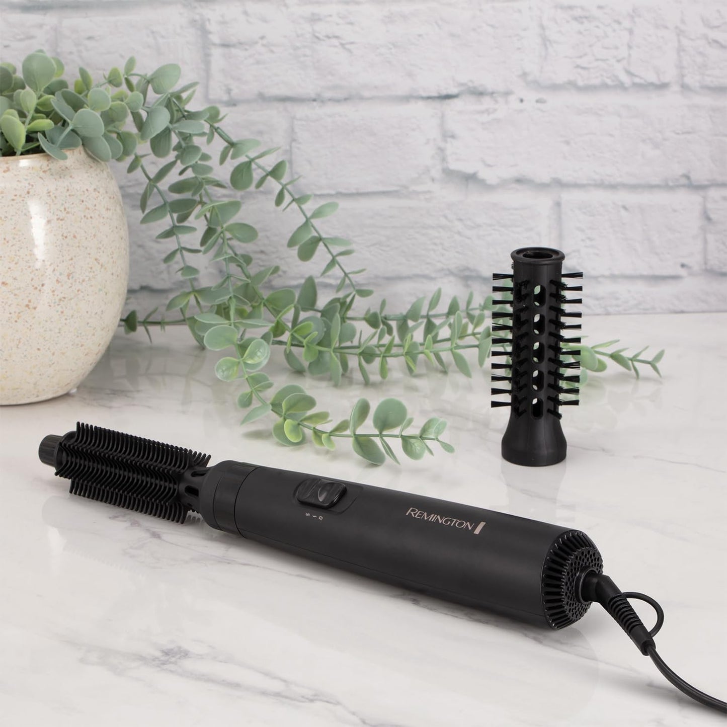 Blow Dry & Style Air Styler - for Shorter Hair (2 Attachments, 19Mm Brush, 25Mm Soft Bristle Brush, 2 Heat Settings, 2 Speed Settings, Swivel Cord, 400W) AS7100