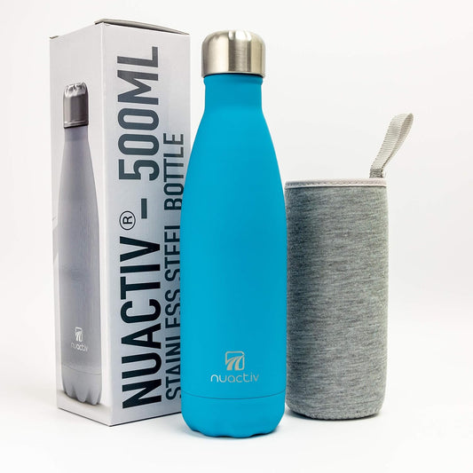 Stainless Steel Water Bottle, Vacuum Insulated Flask BPA Free, 12Hrs Hot & 24Hrs Cold Drinks, Thermal Metal Water Bottles, Leakproof 500Ml Double Wall, Drinking for Kids, Gym, Sports, Travel