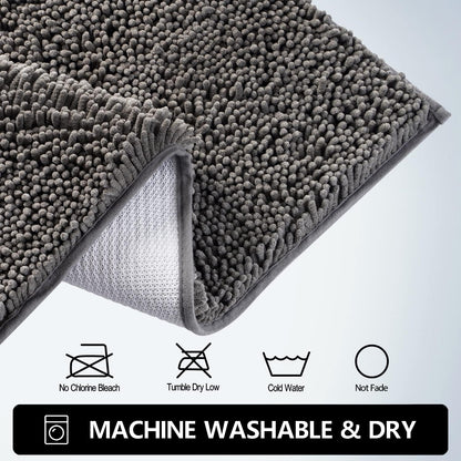 Door Mats Indoor Bath Mat Non Slip Dirt Trapper Doormat Soft Absorbent Entrance Rug Floor Mat Indoor Mats for Front Back Door, Entryway,Bathroom,Pets and Dogs (Grey M, 50X80)