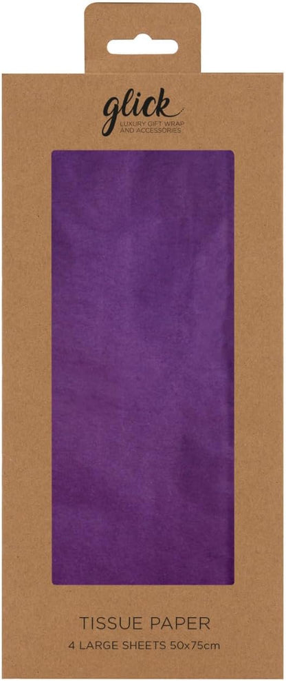 4 Sheets of Purple Violet Tissue Paper, Each Sheet 750Mm X 500Mm Tissue Paper Purple Violet, Purple Violet Tissue Paper for Gift Wrapping, Arts and Crafts Purple Violet Tissue Paper