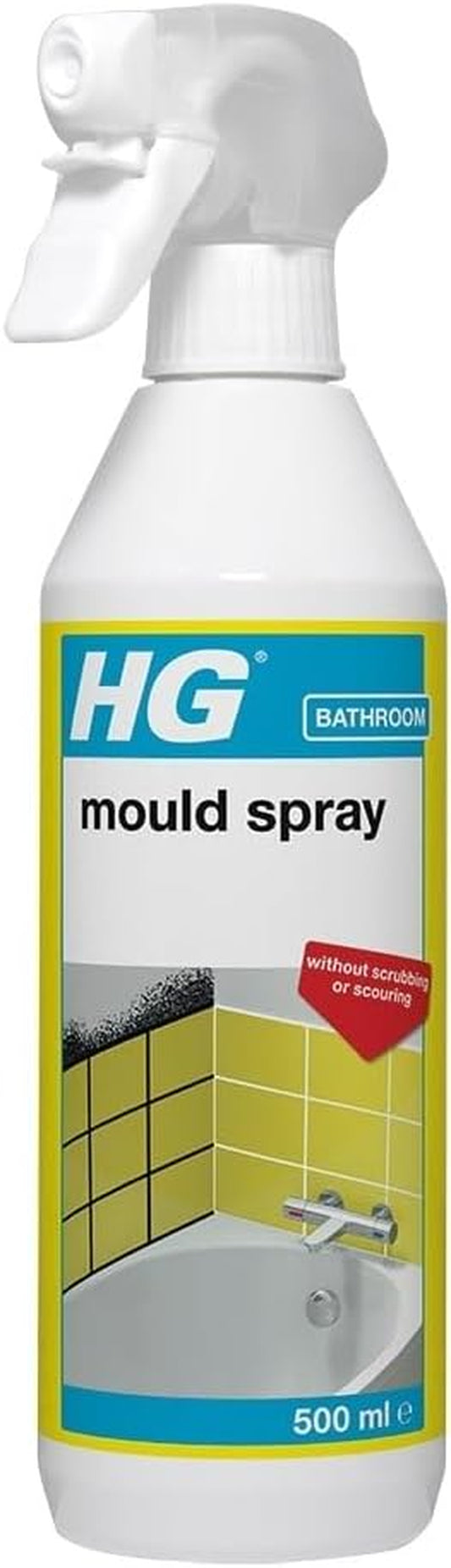 Mould Remover Foam Spray, Mould Spray & Mildew Cleaner, Removes Mould Stains from Walls, Tiles, Bathroom Seals & More - 500Ml