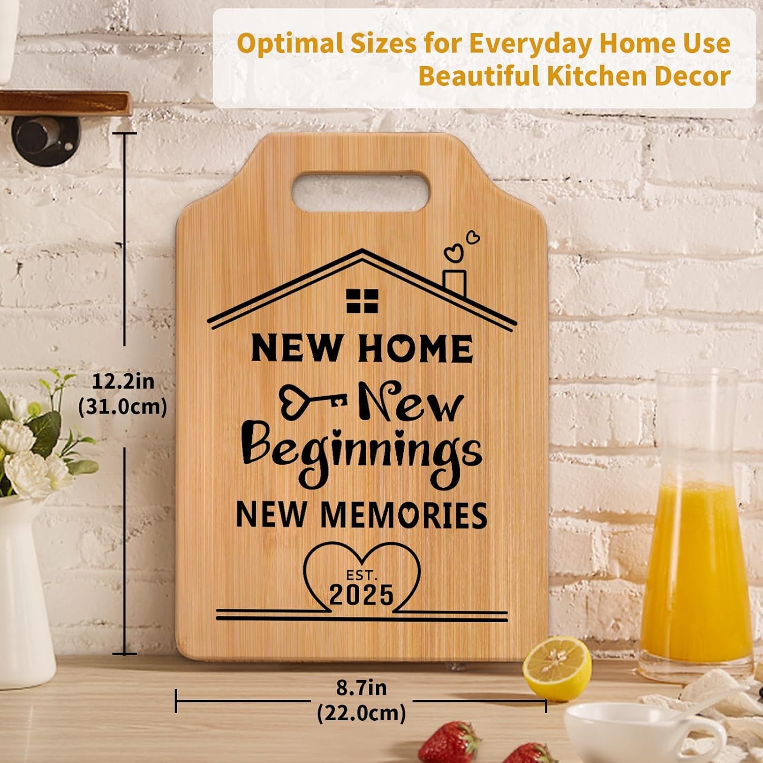 New Home Gifts, House Warming Gifts New Home, Creative Bamboo Cutting Board Housewarming Gifts, New Home Gifts for Couple, Friends, Unique Housewarming Gift Ideas