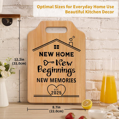 New Home Gifts, House Warming Gifts New Home, Creative Bamboo Cutting Board Housewarming Gifts, New Home Gifts for Couple, Friends, Unique Housewarming Gift Ideas