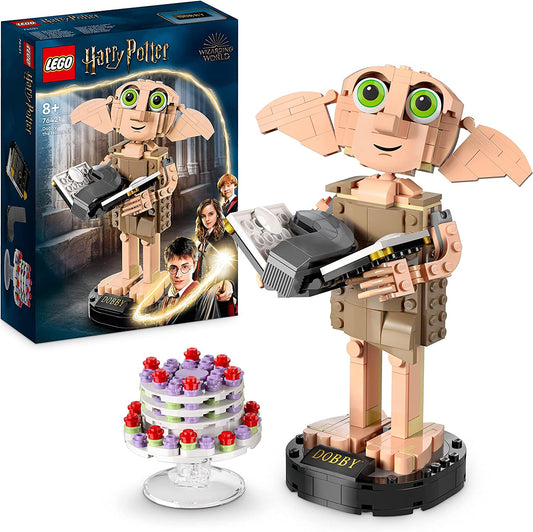 76421 Harry Potter Dobby the House-Elf Set, Movable Iconic Figure Model, Toy or Bedroom Accessory Decoration, Character Collection, Gift for Girls, Boys, Teens and All Fans Aged 8+