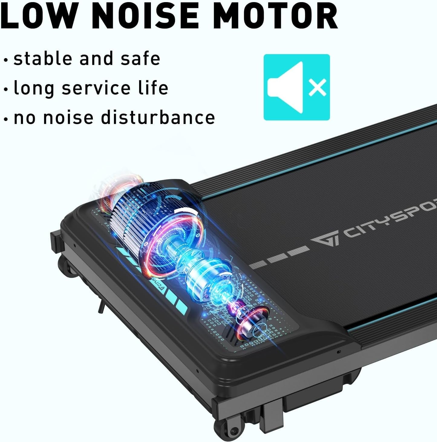 Treadmills for Home,Under Desk Treadmill Ultra Slim Walking Pad with Remote,Led Display and Bluetooth Speaker,Compact Motorised Treadmill,No Assembly