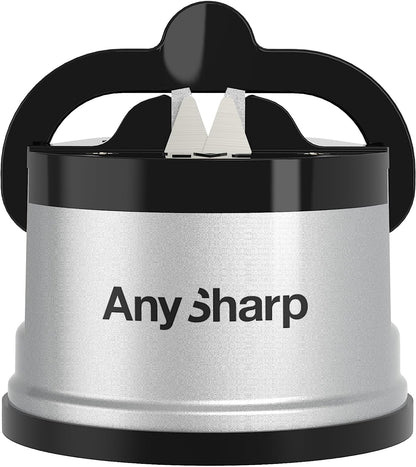 Knife Sharpener, Hands-Free Safety, Powergrip Suction, Safely Sharpens All Kitchen Knives, Ideal for Hardened Steel & Serrated, World'S Best, Compact, One Size, Silver