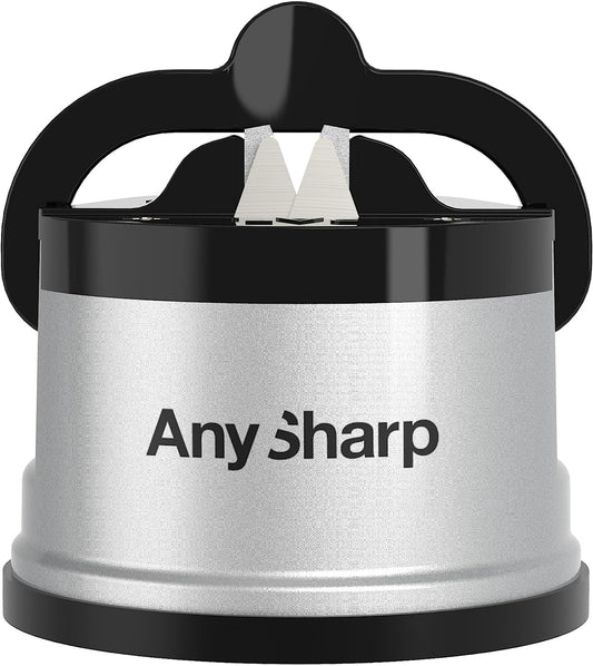 Knife Sharpener, Hands-Free Safety, Powergrip Suction, Safely Sharpens All Kitchen Knives, Ideal for Hardened Steel & Serrated, World'S Best, Compact, One Size, Silver