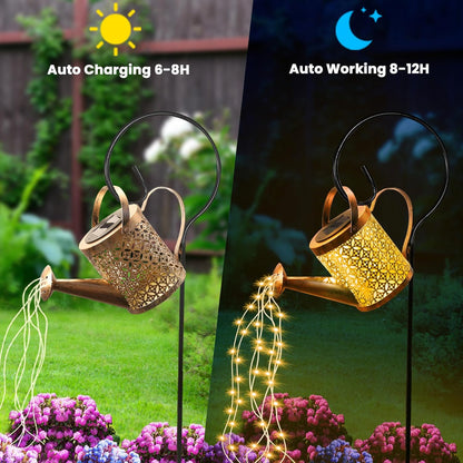 Solar Watering Can Light, LED Solar String Lights Waterproof Dual Mode Water Can Lights for Garden Patio Yard Pathway Lantern Plant Decoration