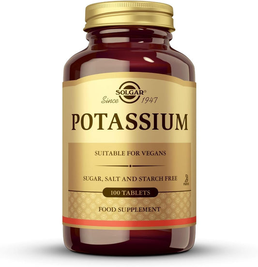 Potassium Tablets - Essential Electrolyte - Supports Nerve and Muscle Function - for Normal Blood Pressure - Vegan - 100 Count (Pack of 1)