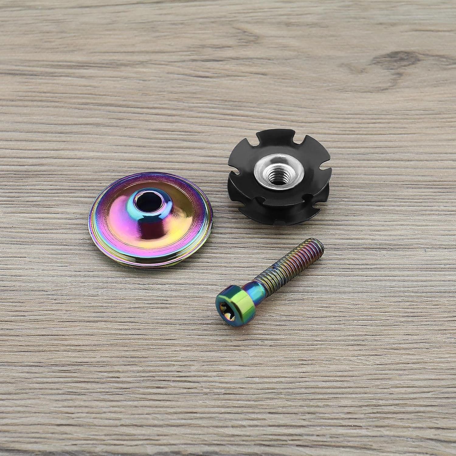 Bicycle Headset Cap Aluminium Alloy Mountain Bike Front Fork Stem Top Cap Bowl Cover with Screw for 28.6Mm Threadless Shaft and Fork