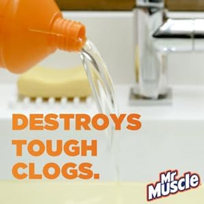 Drain Unblocker, Sink & Drain Cleaner, Fast Acting Heavy Duty Gel Formula, Dissolves Clogs, Works 3X Better than Bleach, Safe for All Pipes, Duo Pack, (2 X 1L)