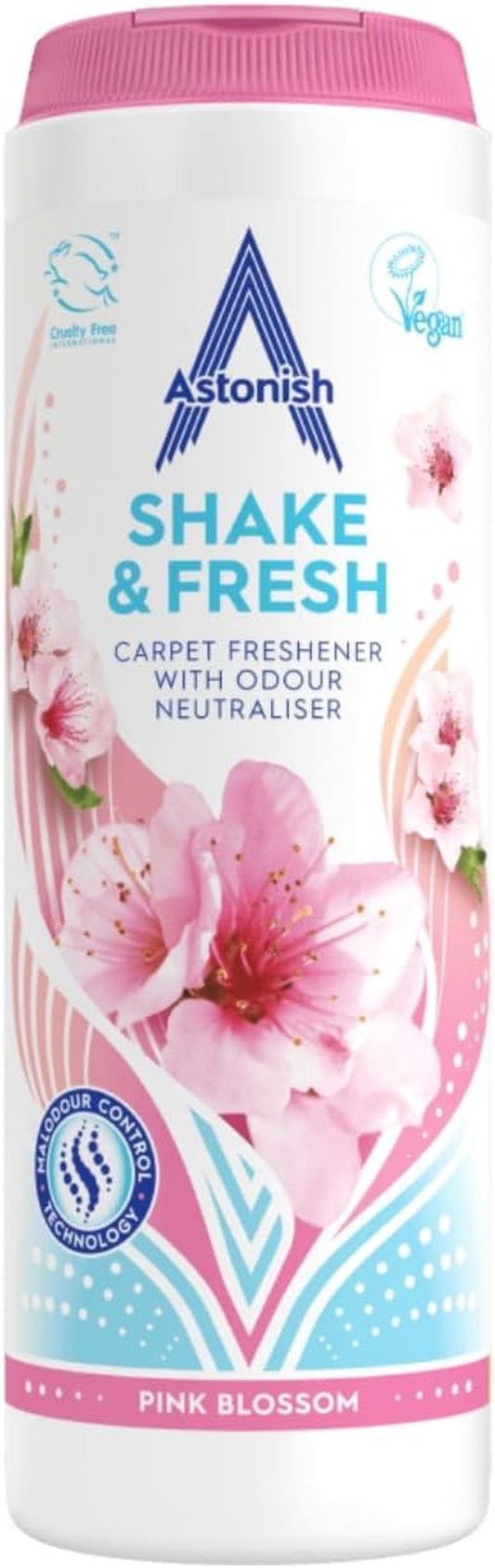 Shake & Fresh Carpet Freshener, Eliminates Odours, Pink Blossom, 350G