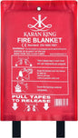 ® - Fire Blanket - Flame - Retardant Safety Blanket for Home, Kitchen, Caravans, Garages - Heat-Resistant and Versatile Fire Protection Equipment (Large, Quick Unfolding, with Loops)
