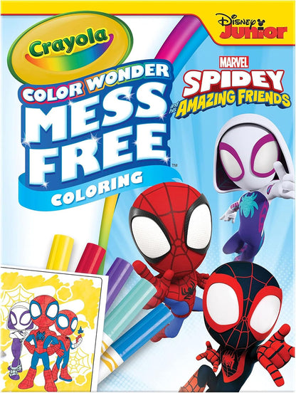 Color Wonder - Marvel Spidey and His Amazing Friends Mess-Free Colouring Book (Includes 18 Spider Man Colouring Pages & 5 Magic Color Wonder Markers)