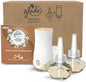 Plug in Air Freshener Holder and Refill, Electric Scented Oil Room Air Freshener, Sandalwood & Jasmine, 1 Holder and 3 Refills (3 X 20Ml)