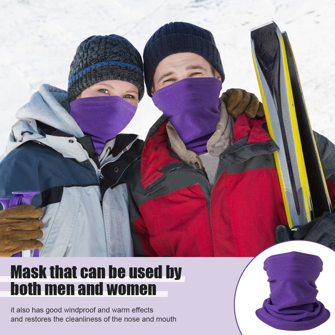 Neck Warmer Snood for Men & Women,Winter Neck Gaiter Fleece Bandana Face Covering Mask Windproof Neck Scarf Neckwear for Outdoor Sports Motorcycle Skiing Running Cycling